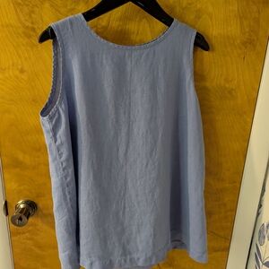 Cut Loose Light Blue Linen Shell